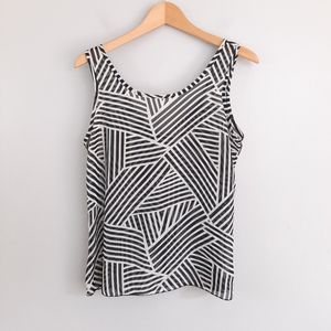 Yetts Black & White Striped Bow Back Tank Top